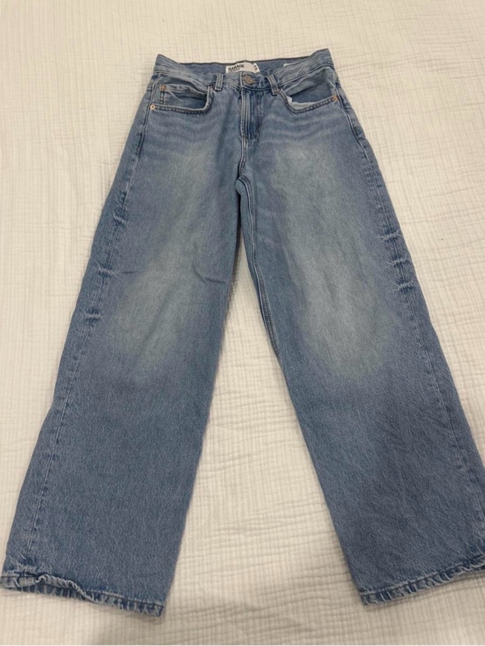 Garage Low Rise Baggy Jeans Blue Denim